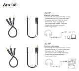 A4Tech Адаптер AD-3P 3.5mm жак мъжко - 2 х 3.5мм жак женско
