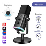 Настолен микрофон FIFINE AM8 Dynamic RGB XLR/USB- Black