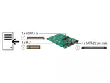 Конвертор Delock SATA 22 pin > 1 x M.2 + 1 x mSATA