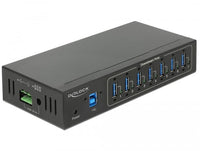 Външен индустриален хъб Delock, 7 x USB 3.0 Type-A с 15 kV ESD защита