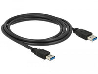 Кабел Delock USB-A мъжко - USB-B мъжко, 2.0 м, USB3.0, Екраниран, Черен