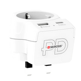 Skross универсален адаптер Europe to UK + 1 x USB  A/C порт, 20W 1500283E