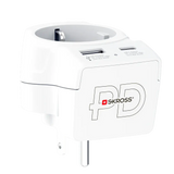 Skross универсален адаптер Europe to USA+1xUSB A/C, 20W , 1500284E