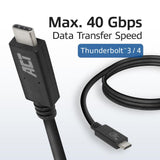 ACT Кабел USB-C - USB-C, 0.8 м / USB4, 40Gbps, 240W, сертифициран USB-IF