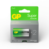 Алкална батерия GP SUPER LR20, 2 бр. в опаковка / блистер, 1.5V