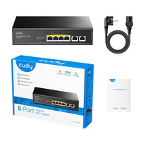 Суич Cudy GS1006P, 6 x портов 10/100/1000Mbps PoE, 65W