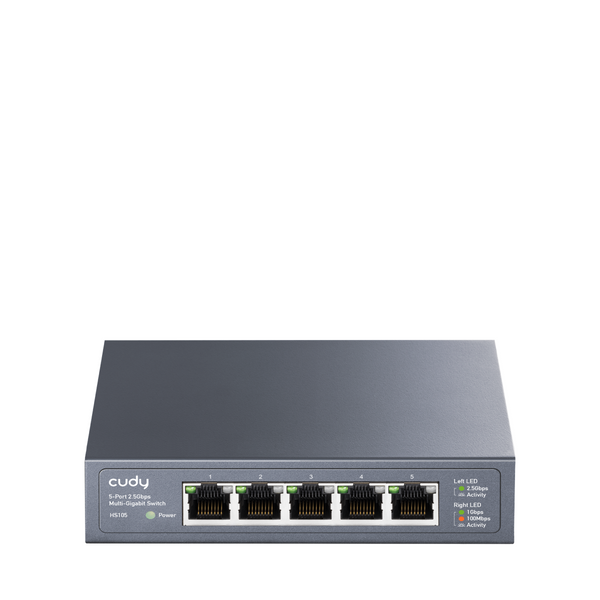 Суич Cudy HS105, 5x2.5G портов Gigabit Ethernet (RJ45), Метален корпус