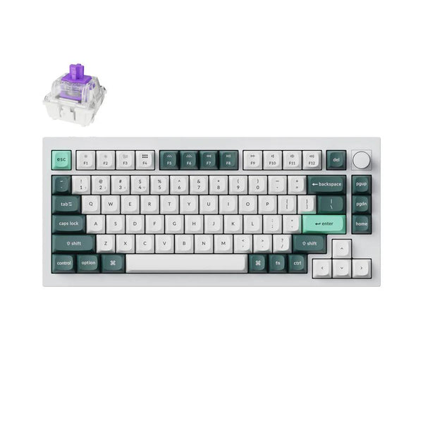 Механична клавиатура Keychron Q1 HE QMK 75% Shell White - Gateron Double-Rail Magnetic Nebula Switch