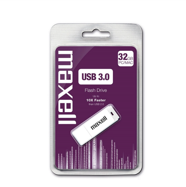 USB памет MAXELL Speedboat, 32GB USB 3.0 бяла