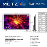 Телевизор METZ 40MQE7000, 40"(100 см), QLED, Google TV, FND, 60Hz