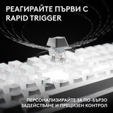 Геймърска механична клавиатура Logitech G Pro X2 RAPID TKL, Magnetic Analog Linear Switch - Бял