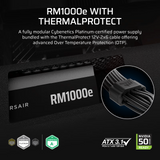 Захранващ блок Corsair RMe RM1000e Black 1000W 80+ Gold ATX 3.1, Thermal Protect