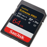 SanDisk Карта памет Extreme Pro SDXC 64GB 300MB/s & 300Mb/s Class 10 V90 UHS-II