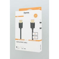 Кабел HAMA  DisplayPort 1.4 мъжко - DisplayPort 1.4 мъжко, 2 м, 8K Ultra HD, Позл.конектори, Черен