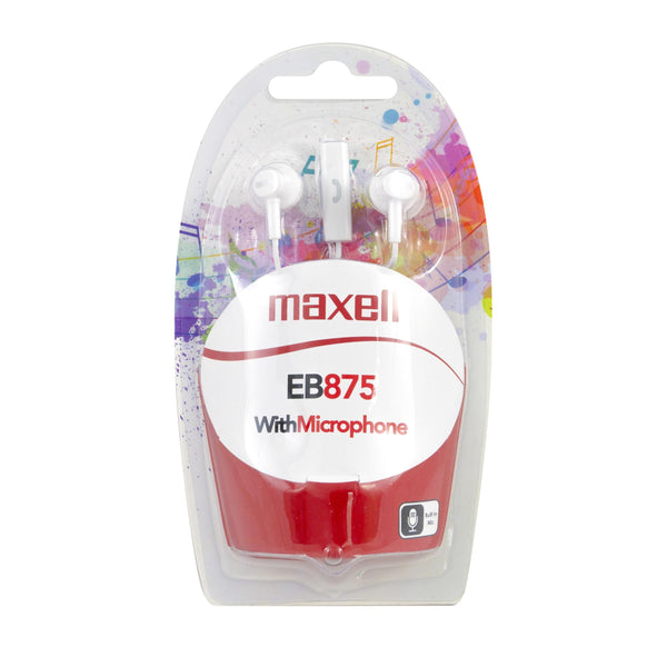 Слушалки с микрофон MAXELL EB-875 Ear BUDS, тапи, бели