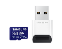 Карта памет Samsung PRO Plus, microSDXC, UHS-I, 256GB, Адаптер, USB четец