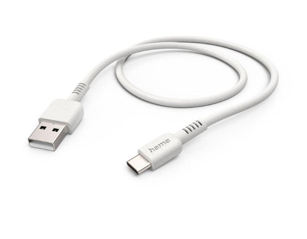 Кабел за зареждане HAMA "Eco", USB-A - USB-C, 1 м, бял