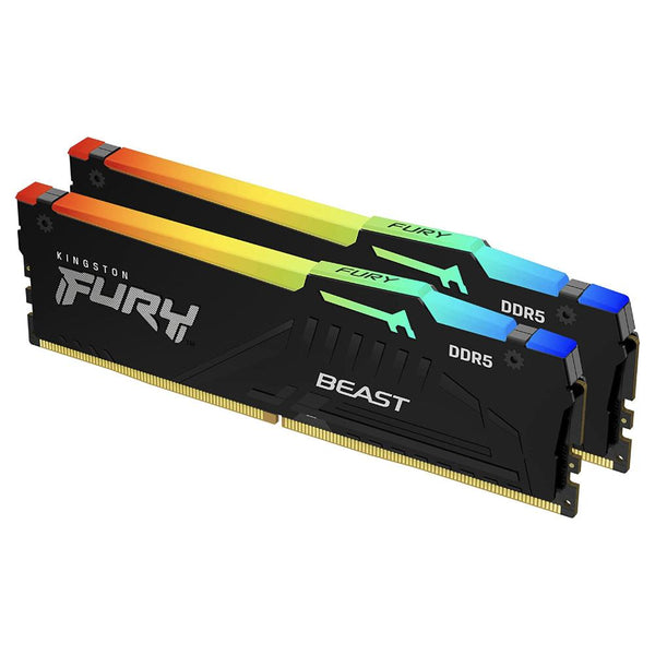 Памет Kingston FURY Beast Black RGB 64GB(2x32GB) DDR5 PC5-41600 5200MHz CL40 KF552C40BBAK2-64