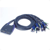 KVM switch ATEN CS64US, from 2x USB A, 1x VGA, 1x 3.5mm jack to 4x USB A, 4x VGA), 4x 3.5mm jack