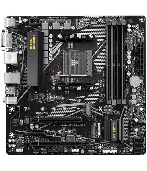 Дънна платка GIGABYTE B550M DS3H 1.x Socket AM4, 4 x DDR4