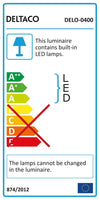 Офис лампа DELTACO 0400, С бързо зарядно, LED, 360lm, Бяла