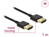 Кабел Delock  HDMI-A мъжко - HDMI-A мъжко,18 Gbit/s, 4K, 1 м, Черен