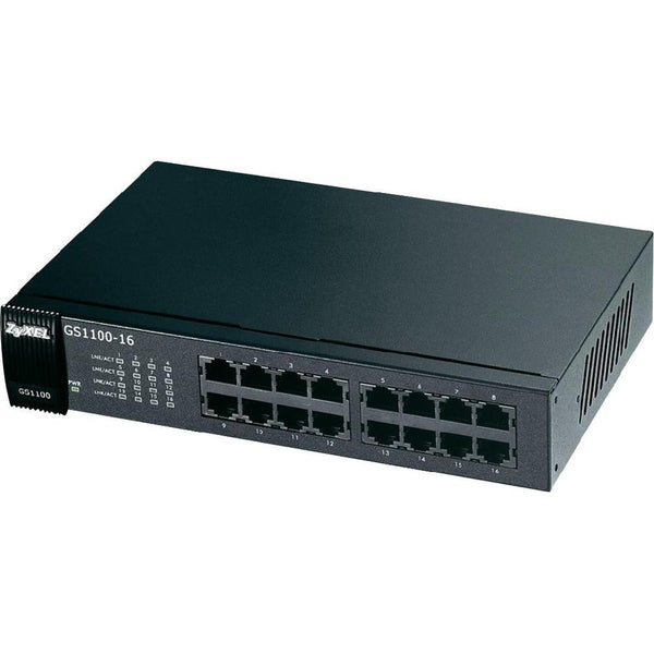 Switch Zyxel GS1100-16, 16 port, Gigabit, mounting in cabinet