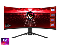 Геймърски Монитор ASRock PG34WQ15R2B, 34" UHD (3840x2160) VA 1500 Curved, 165Hz, 1ms, HDMI, DisplayPort AMD FreeSync WiFi