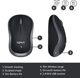 Kомплект клавиатура с мишка Logitech MK330, Безжичен, 2.4 GHz, Черен