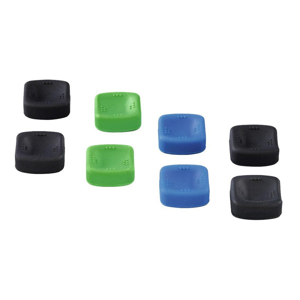 Removable Hama Square buttons, Set, 8-in-1 for PS4 / Xbox One, Black / Green / Blue