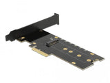 Slot extension card DELOCK 89013, PCI Express X4 to 1 x INTERNAL NVME M.2 KEY M, RGB LED, LOW PROFILE