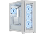 Кутия Corsair iCUE 5000X RGB QL Edition Mid Tower, Tempered Glass, Бяло