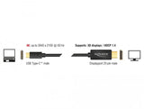 Конвертор Delock 85256, USB-C мъжко - DisplayPort мъжко, 4K 60 Hz, 2 m, Черен