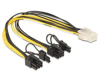 DeLock PCI Express power 6 pin female cable> 2 x 8 pin male, 30 cm