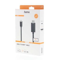 Кабел HAMA 200718, USB-C мъжко - HDMI мъжко, Ultra-HD, 4K, 1.5 м, 3 звезди, Черен