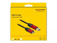 Кабел Delock 82745, USB-A мъжко - USB Micro-B мъжко, 2 м, Premium, Екраниран, Черен