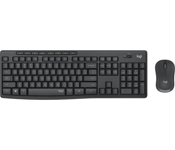 Kомплект безжични клавиатура с мишка Logitech MK295 Silent, Графит