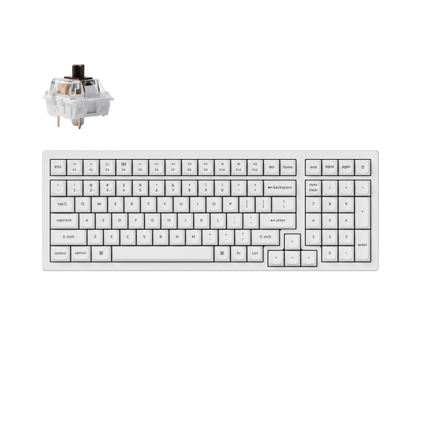 Геймърска Механична клавиатура Keychron K4 Pro White Hot-Swappable Full-Size K Pro Brown Switch RGB LED