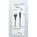 Захранващ кабел HAMA 200732, Euro-plug, 2pin(IEC C7) женско, 1.5 m, Черен