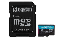 Карта памет Kingston Canvas Go! Plus, 64GB, UHS-I, Class 10, U3, V30, A2, Адаптер