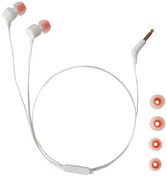 Слушалки JBL T110, In Ear, Бял