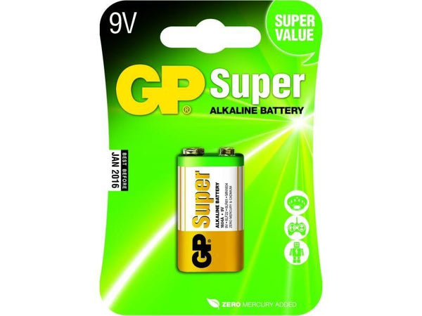 Алкална батерия GP SUPER 6LF22, 6LR61, 9V, 1 бр. блистер, 1604A