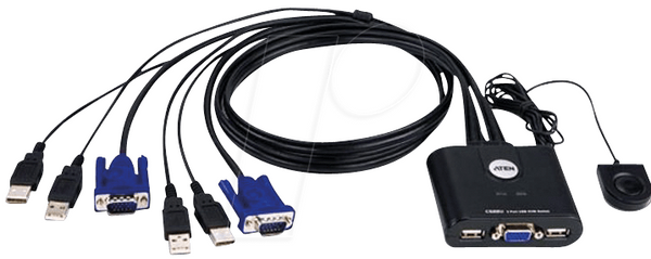 Превключвател KVM ATEN CS22U, 2x 1, USB