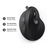 Wired ergonomic mouse HAMA EMC-500, USB, 1000/1200/1400 dpi, Black