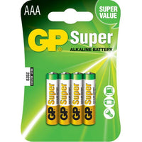 Алкална батерия GP SUPER LR03 AAA, 4 бр. в опаковка / блистер, 1.5V,GP24A