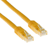 Мрежов пач кабел ACT U/UTP, CAT 6, RJ-45 - RJ-45, 1 m, Медни проводници, Жълт, Булк опаковка