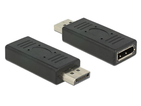 Адаптер Delock, DisplayPort 1.2 мъжко - DisplayPort женско, Черен