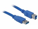 Кабел Delock USB-A мъжко - USB-B мъжко, 3 м, USB 3.0, Екраниран, Син