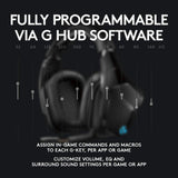 Gaming headphones Logitech, G935 7.1 Wireless 7.1 Surround Lightsync, Wireless, Black