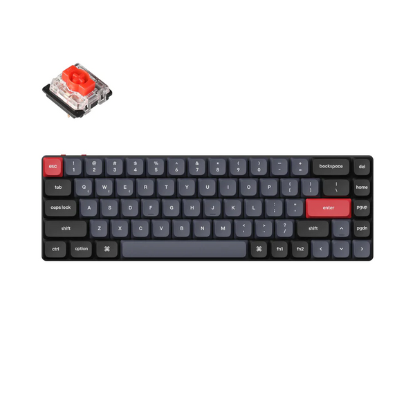 Геймърска Механична клавиатура Keychron K7 Pro QMK/VIA 65% Hot-Swappable Low Profile Gateron Red Switch RGB Backlight